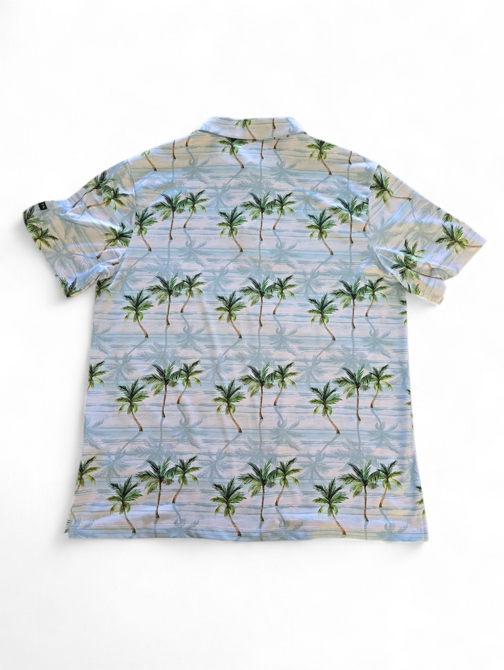 Yatta Golf Palm Tree Performance Polo Shirt Blue XL Stretch Resort Golf - Picture 3 of 7